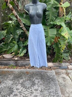 whistles wide leg pure linen crop pants